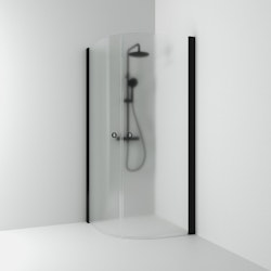 Svedbergs skoga hörndusch halvrund 90x90x198 svart matt/frostglas