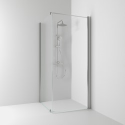 Svedbergs skoga hörndusch rak/fast 100x93x198 alu matt/klarglas