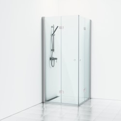 Svedbergs skoga hörndusch vikbar 80x90x198 alu blank/klarglas