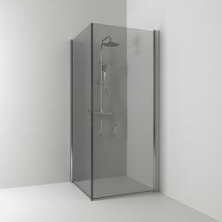 Svedbergs skoga hörndusch rak 70x80x198 alu matt/rökglas