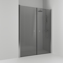 Svedbergs skoga nischdusch rak 178x198 alu matt/rökglas dubbel