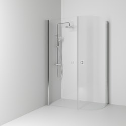Svedbergs skoga hörndusch rak/u-formad 80x137x198 alu blank/klarglas