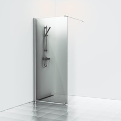 Svedbergs skoga skärmvägg fast 70x198 alu blank/rökglas