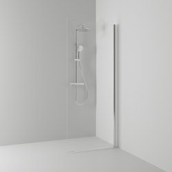 Svedbergs skoga skärmvägg rak 62x198 alu blank/klarglas