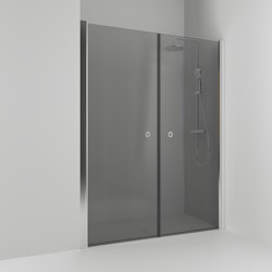 Svedbergs skoga nischdusch rak 198x198 alu blank/rökglas dubbel