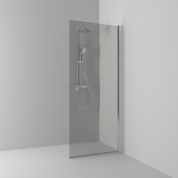 Svedbergs skoga skärmvägg rak 67x198 alu blank/rökglas