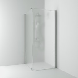 Svedbergs skoga hörndusch rak/fast 70x93x198 alu blank/frostglas