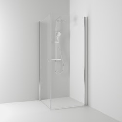 Svedbergs skoga hörndusch rak/fast 90x83x198 alu blank/klarglas
