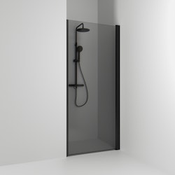 Svedbergs skoga nischdusch rak 90x198 svart matt/rökglas enkel