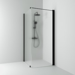 Svedbergs skoga hörndusch rak/fast 100x83x198 svart matt/frostglas