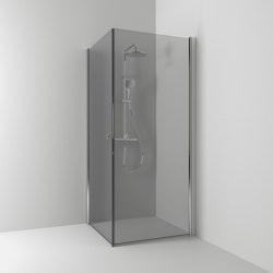 Svedbergs skoga hörndusch rak 70x100x198 alu blank/rökglas