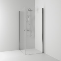 Svedbergs skoga hörndusch rak 100x100x198 alu matt/frostglas