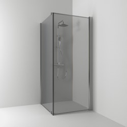 Svedbergs skoga hörndusch rak/fast 80x83x198 alu matt/rökglas