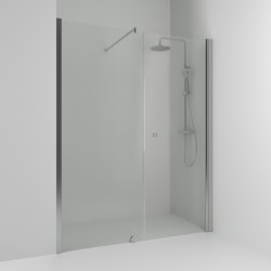 Svedbergs skoga nischdusch rak/fast 180x198 alu matt/frostglas