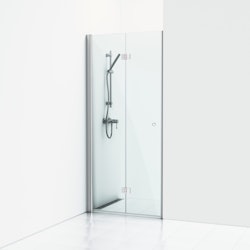 Svedbergs skoga nischdusch vikbar 90 alu blank/klarglas enkel