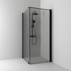 Svedbergs skoga hörndusch rak/fast 70x80x198 svart matt/rökglas