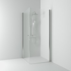 Svedbergs skoga hörndusch rak 100x100x198 alu blank/frostglas