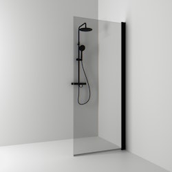 Svedbergs skoga skärmvägg rak 87x198 svart matt/rökglas