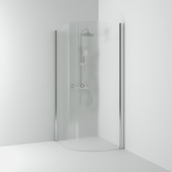 Svedbergs skoga hörndusch halvrund 80x80x198 alu blank/frostglas