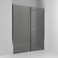 Svedbergs skoga nischdusch rak/fast 140x198 alu blank/rökglas