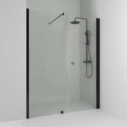 Svedbergs skoga nischdusch rak/fast 180x198 svart matt/frostglas