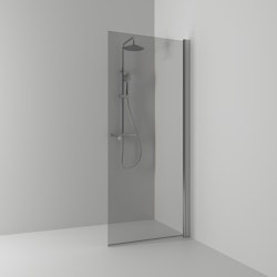 Svedbergs skoga skärmvägg rak 87x198 alu matt/rökglas