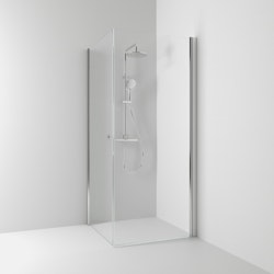 Svedbergs skoga hörndusch rak 70x100x198 alu blank/klarglas