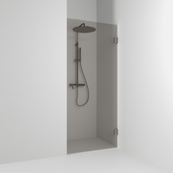Svedbergs 180° nischdusch rak 98,5x200 blyertssvart/bronsglas enkel