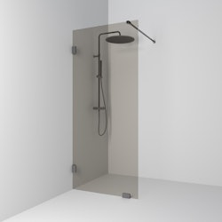 Svedbergs 180° skärmvägg fast 98x200 blyertssvart/bronsglas