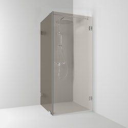 Svedbergs 180° hörndusch rak/fast 90x100x200 krom/bronsglas