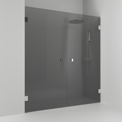 Svedbergs 180° nischdusch rak 156,5x200 krom/rökglas dubbel