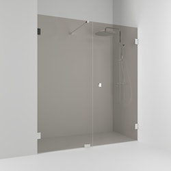Svedbergs 180° nischdusch rak/fast 156,5x200 krom/bronsglas dubbel