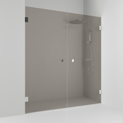 Svedbergs 180° nischdusch rak 196,5x200 krom/bronsglas dubbel