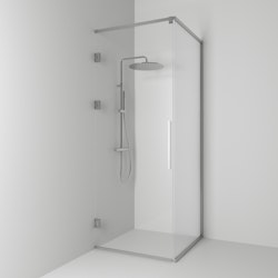 Svedbergs langfoss hörndusch rak/fast 80x92x230 alu matt/linjeglas