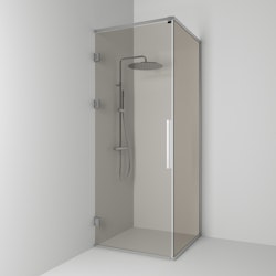 Svedbergs langfoss hörndusch rak/fast 80x82x230 alu matt/bronsglas