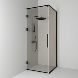 Svedbergs langfoss hörndusch rak/fast 80x92x230 svart matt/bronsglas