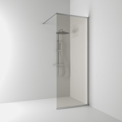 Svedbergs langfoss skärmvägg rak/fast 80x230 alu matt/bronsglas