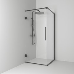 Svedbergs langfoss hörndusch rak/fast 80x92x200 blyertssvart/linjeglas