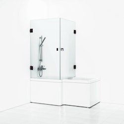 Svedbergs 180° hörndusch bad rak 83x83x140 svart matt/klarglas