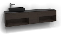 Svedbergs epos underdel plan 200x45 brun ask 1+1+1l öppen förvaring push
