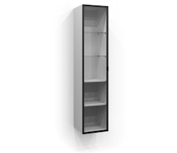 Svedbergs dörr högskåp vitrin 160x35 svart matt/linjeglas