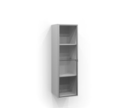 Svedbergs dörr högskåp vitrin 120x35 alu matt/linjeglas