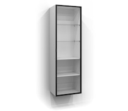 Svedbergs dörr högskåp vitrin 160x50 svart matt/klar