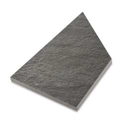 Sten Z Quartzit Black Pool Inner Corner Left 296x595 mm för utomhusbruk