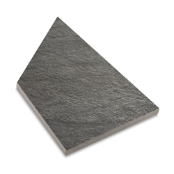 Sten Z Quartzit Black Pool Inner Corner Right 296x595 mm för utomhusbruk
