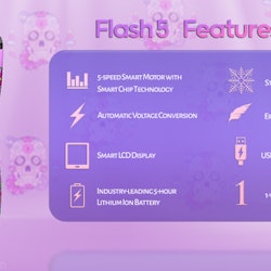 KENCHII - Cortapelos Digital Inalámbrico Flash5 Rosa Edición Limitada