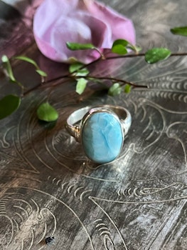 Kristallring med Larimar och sterling silver #1