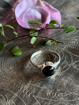 Kristallring med Svart onyx  och sterling silver #1