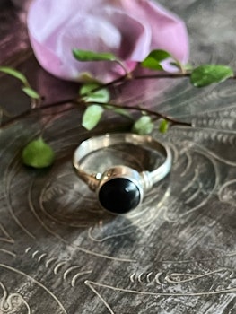 Kristallring med Svart onyx  och sterling silver #1