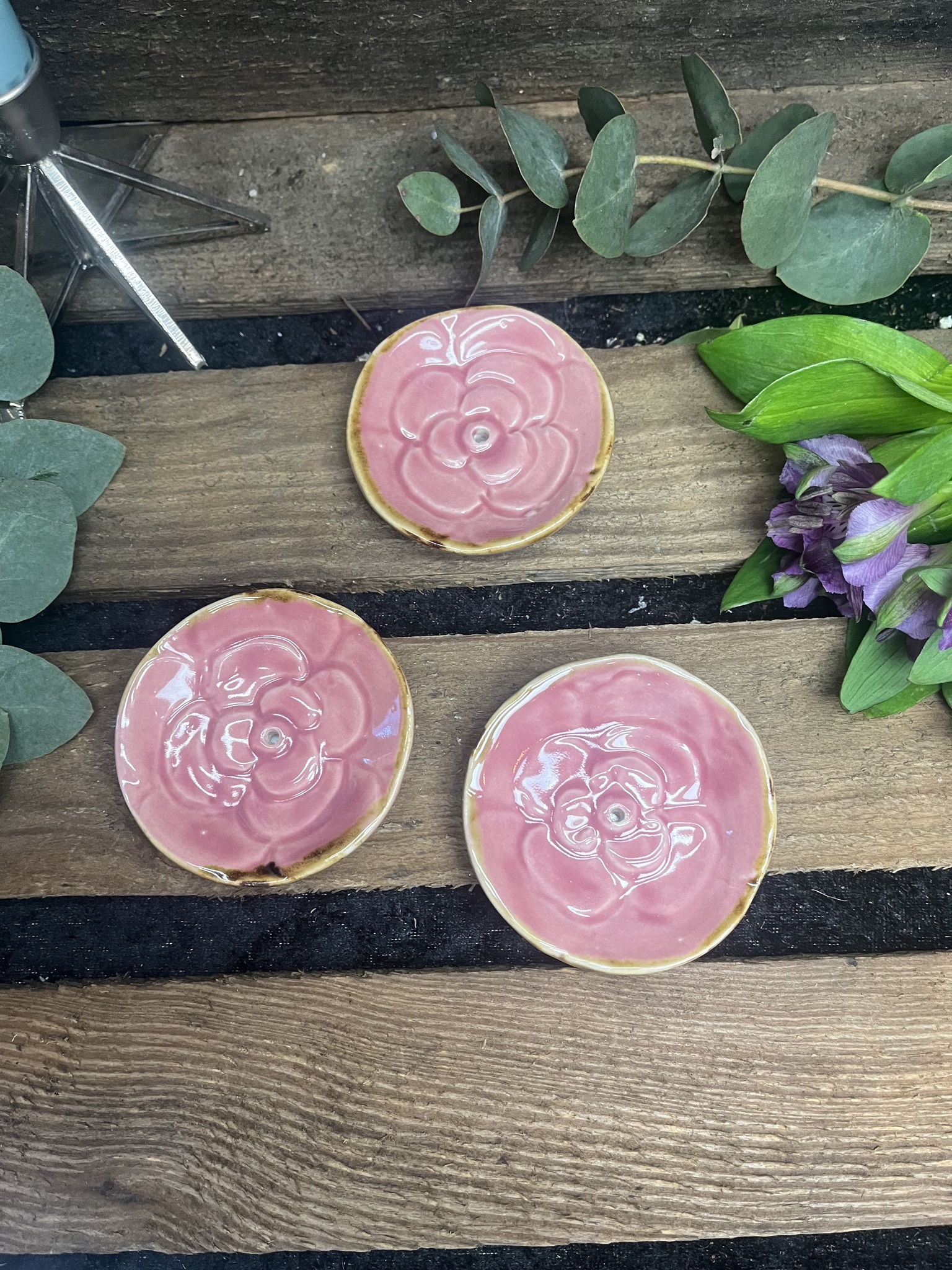 Rökelsehållare i keramik rosa